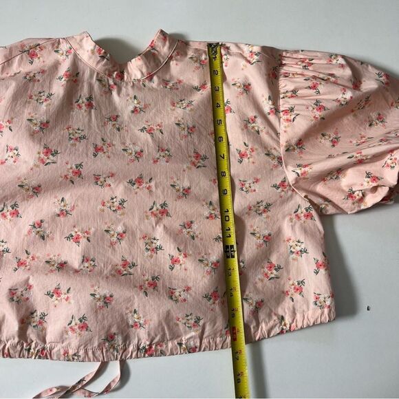 Anthropologie Cropped Bubble-Sleeve Blouse Small - Picture 12 of 16